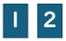 縦長の長方形に囲まれた、青い背景に白い数字のマーク